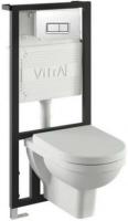 Унитаз Vitra Унитаз подвесной Form300 в комплекте с сиденьем микролифт, инсталяцией и кнопкой хром, 9812B003-7203