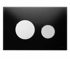 Кнопка смыва Tece TECEloop стеклянная стекло черное, клавиши хром глянцевый