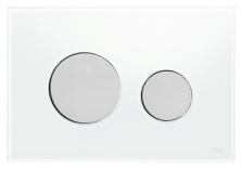 Кнопка смыва Tece TECEloop стеклянная стекло белое, клавиши хром матовый